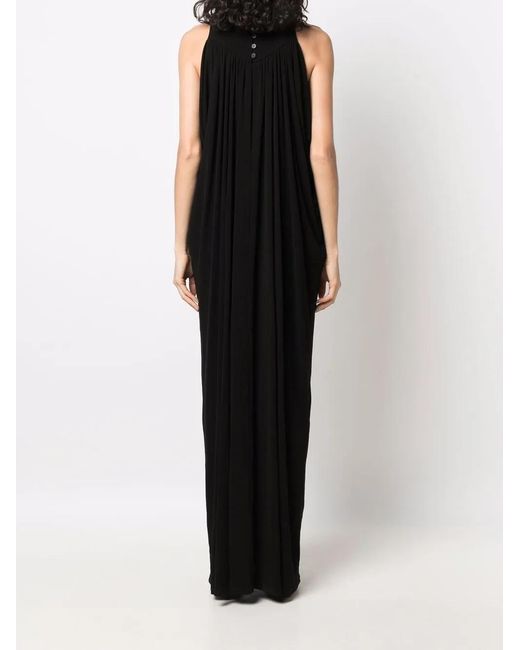Alberta Ferretti Black Sleeveless Draped Evening Dress