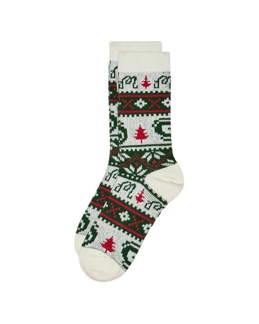 Malbon Golf White Chaussettes Douglas À Motif Fair Isle for men