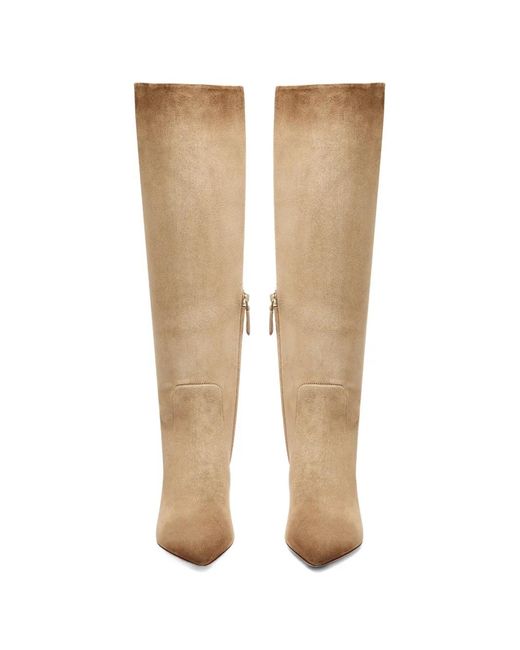 Santoni White Viola Pointed-Toe Suede Boots
