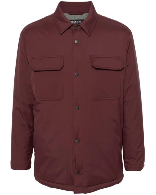 Kiton Purple Long-Sleeve Shirt Jacket for men