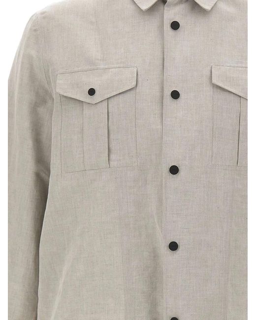 Roberto Ricci Designs Gray Chest-Pocket Overshirt for men
