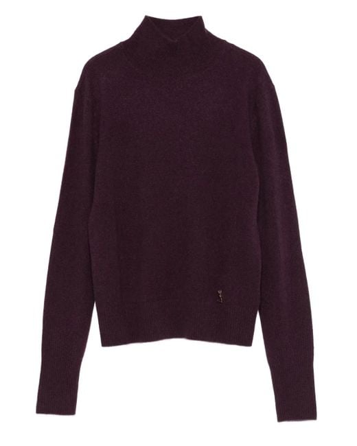Jersey de cachemira con cuello alto Patrizia Pepe de color Purple