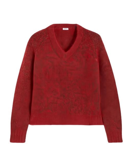 Jersey con cuello en V Aspesi de color Red