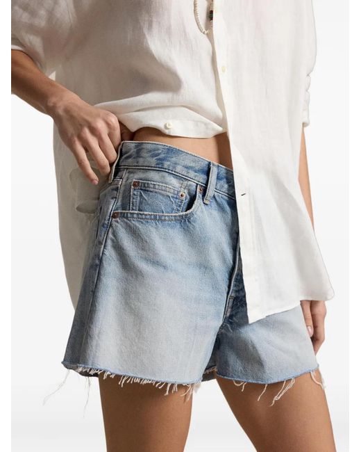 Polo Ralph Lauren Blue Five-Pocket Frayed Shorts