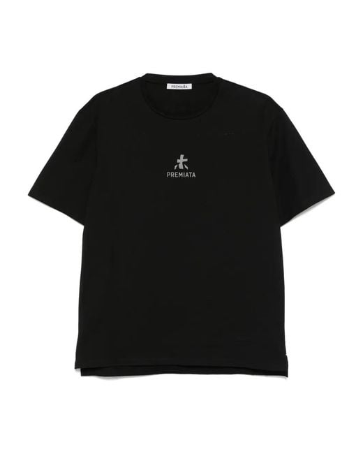 Premiata Black Logo-Print Crewneck T-Shirt for men