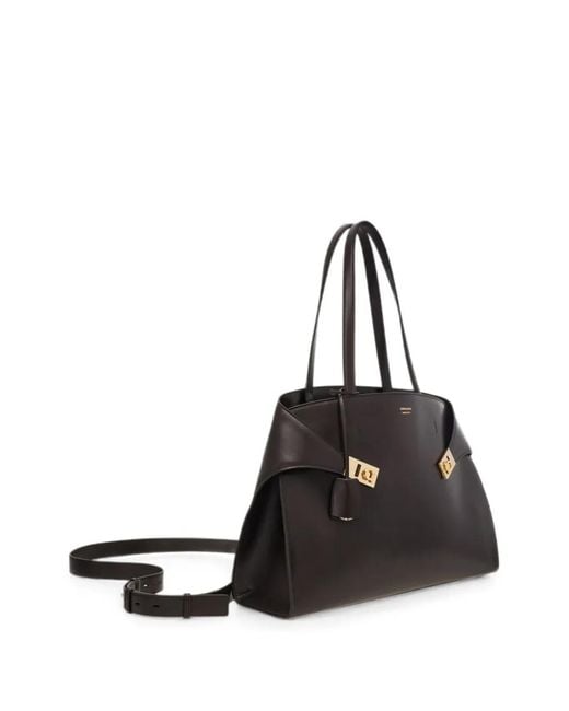 Ferragamo Black Hug Shoulder Bag