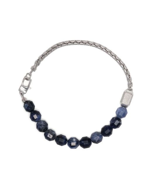 Chain-link beaded bracelet Tateossian de hombre de color Blue