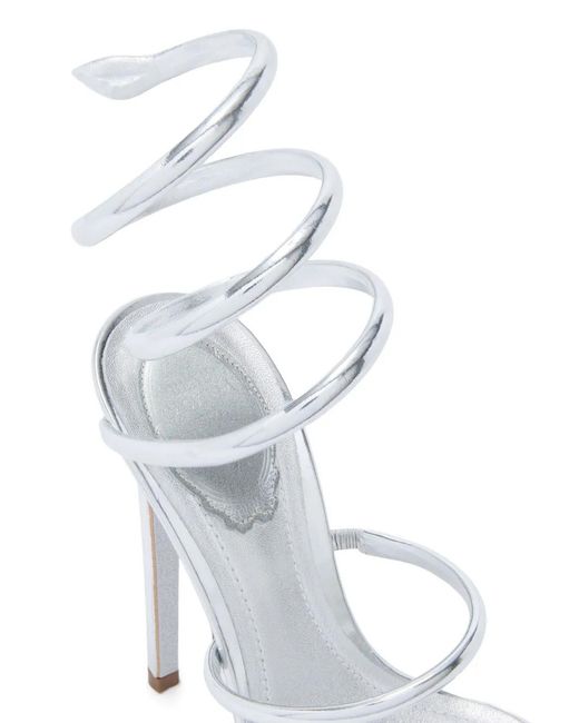 Rene Caovilla White Cleo Platform Sandals