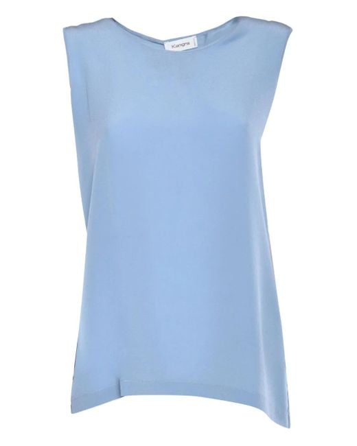 Kangra シルククレープ トップ Blue