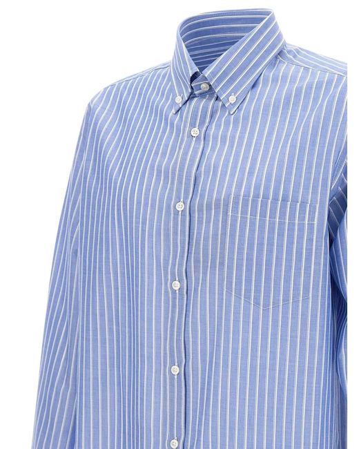 Paul & Shark Blue Striped Button-Up Shirt for men