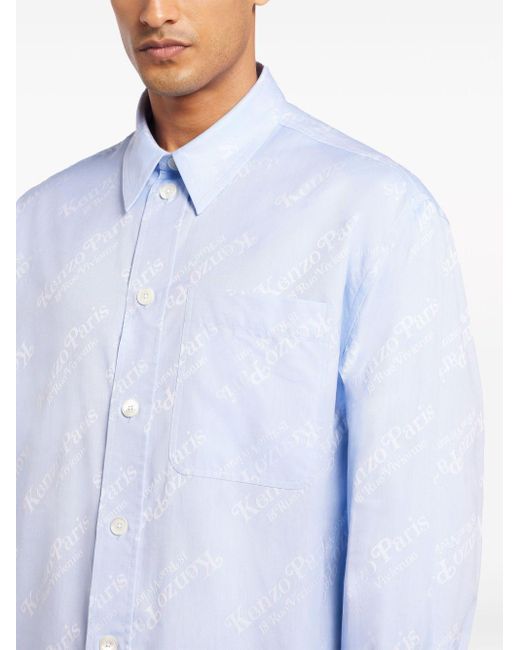 KENZO Overhemd Met Logoprint in het Blue voor heren