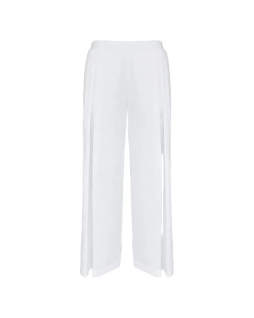 Lorena Antoniazzi White Pantalon Ample À Fentes Latérales