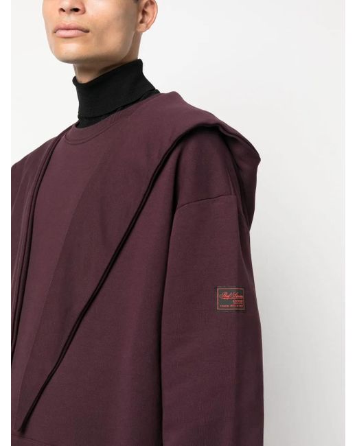 Raf Simons Purple Deconstructed Cotton Hoodie for men
