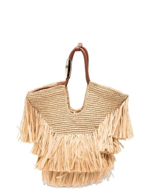 Zimmermann Natural Small Goldentime Fringe Tote Bag