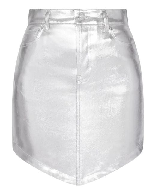 Alexandre Vauthier White Asymmetric-Denim Mini Skirt