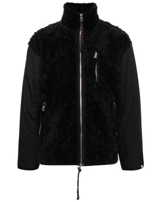 Faux-fur panelled jacket Adidas de color Black