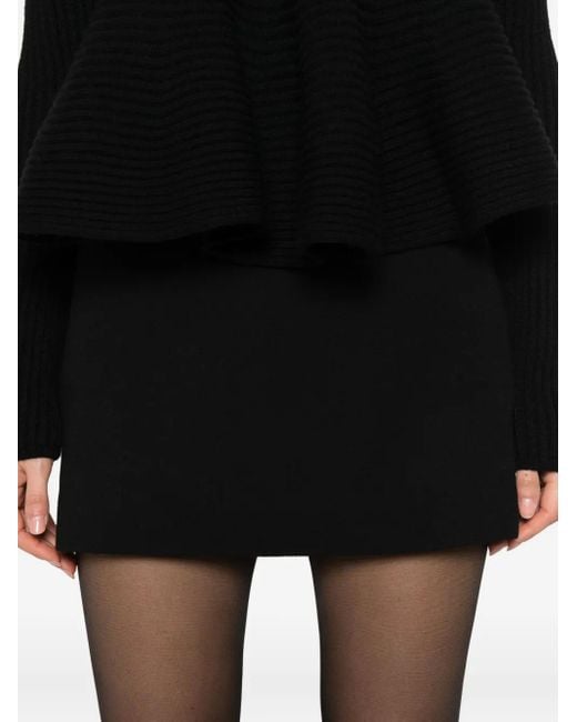 P.A.R.O.S.H. Black Virgin Wool-Blend Skirt