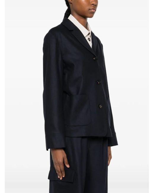 Max Mara Blue Dora Single-Breasted Jacket