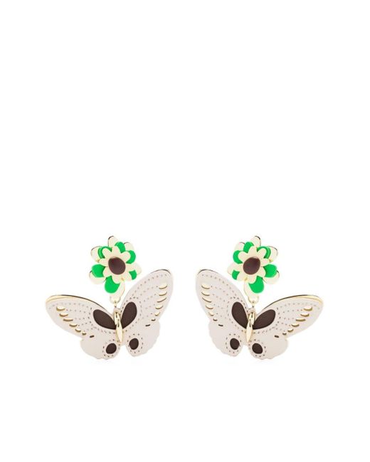 Bimba Y Lola Natural Butterfly-charm Drop Earrings