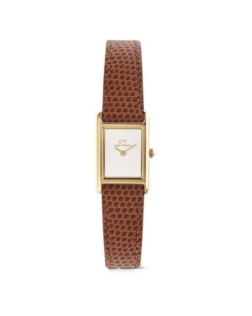 Daniel Wellington White Mini Bound Lizard-Effect 25.9Mm Watch