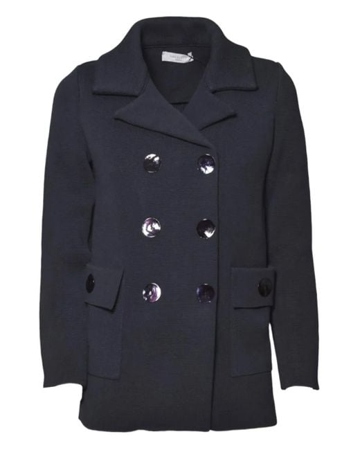 Charlott Blue Double-Breasted Pocket Jacket