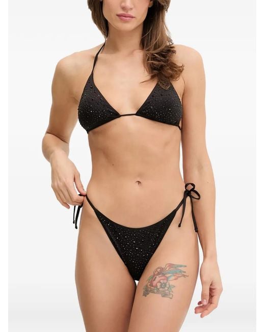 Guess Black Rhinestones Bikini Bottoms