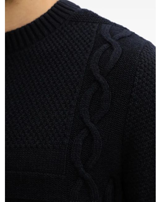 Barbour Black Casey Cable-Knit Sweater for men