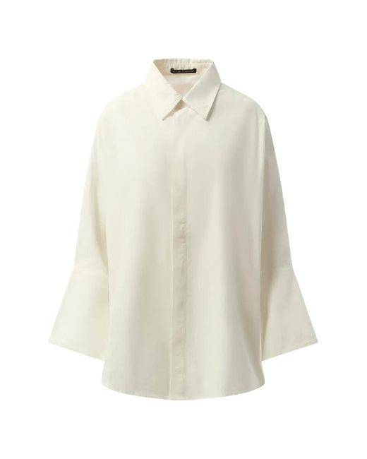 Fax Copy Express White Oversized Flared-Sleeve Shirt