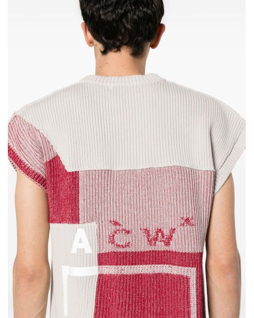 A_COLD_WALL* Pink Panelled Knitted Jumper for men