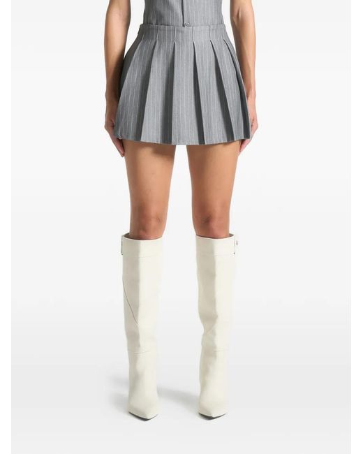 Manière De Voir Gray Rina Pinstripe Pleated Skort