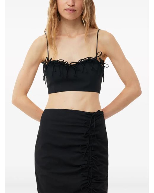 Ganni Black Midi Skirt With Ornamental Bows