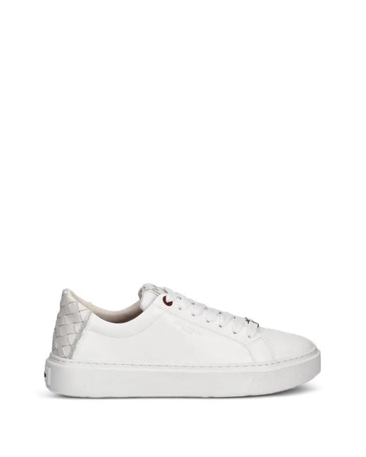 Alexander Smith White London Woven-Detail Leather Sneakers for men