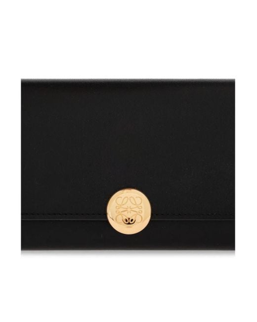 Loewe Black Logo-Plaque Leather Wallet