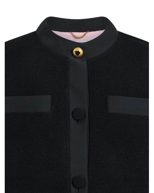 Moschino Black Layered Bouclé-Knit Jacket
