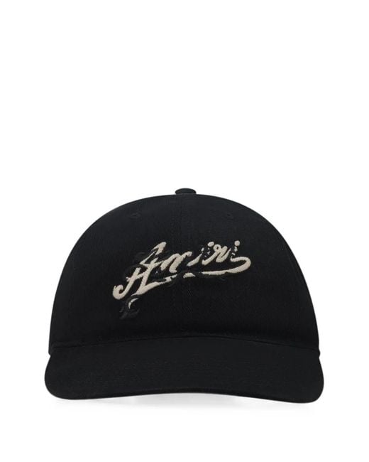 Amiri Black Baroque Logo Baseball Cap for men