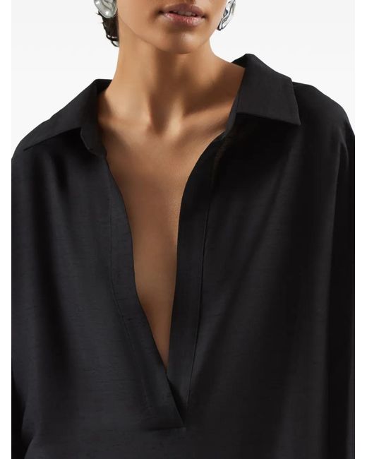 Taller Marmo Black Bordighera Fringed-Hem Maxi Dress