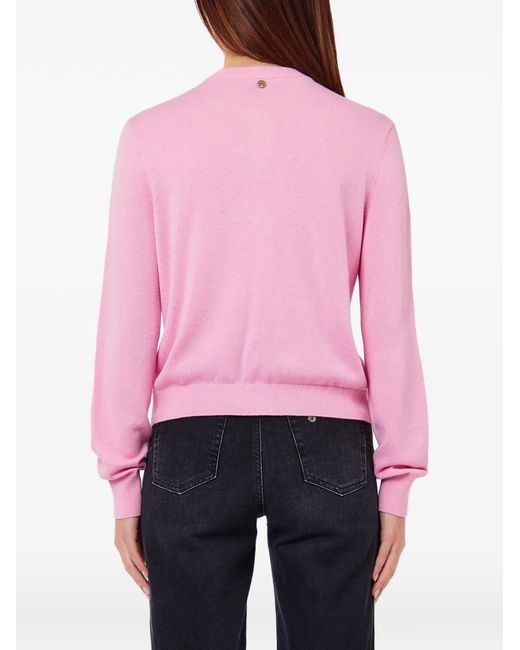 Liu Jo Pink Argyle-Pattern Cardigan
