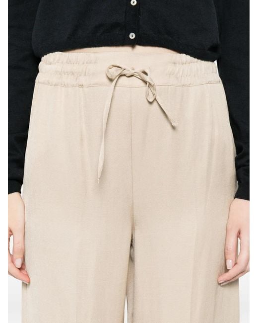 Marella White Pantalon À Lien De Resserrage