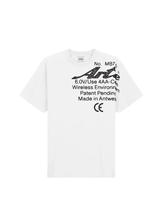 Arte' White Specs Side Graphic-Print T-Shirt for men