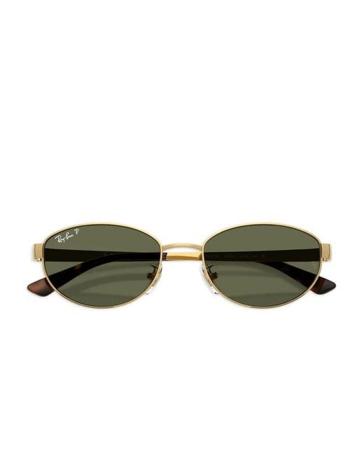 Ray-Ban Green Oval-Frame Sunglasses