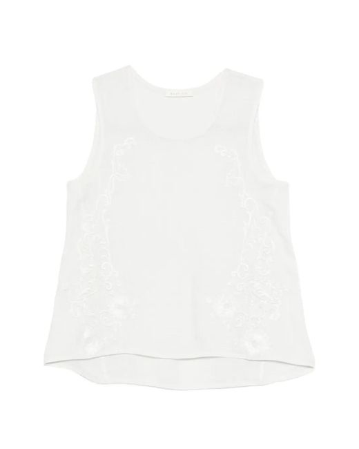 Maurizio Braschi White Floral-Emroidered Top