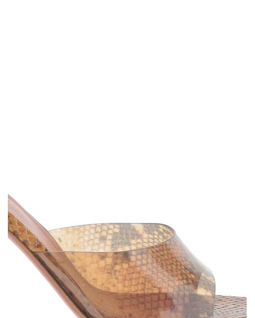 AMINA MUADDI Natural Sculpted Heels Lupita Glass 95 Tan