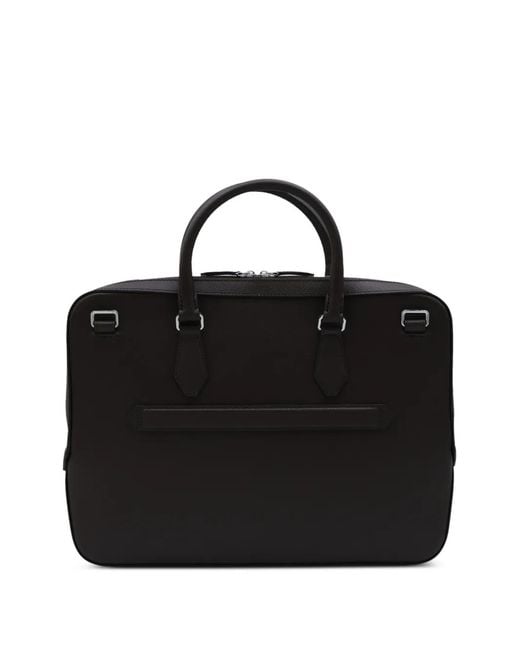 Montblanc Black Crosshatch-Leather Briefcase for men