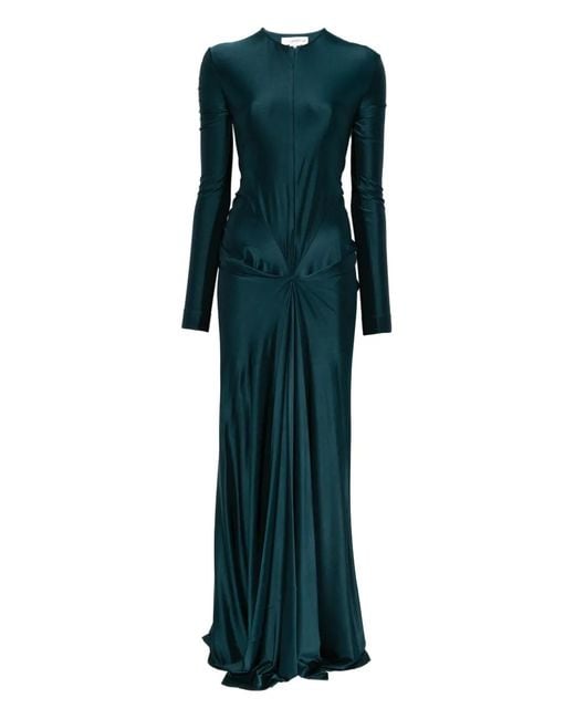 Victoria Beckham Green Long Dress