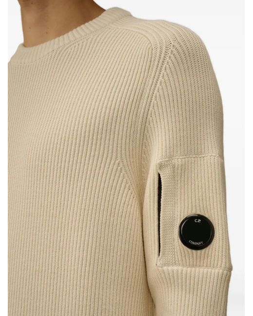 C P Company Natural Ribbed Sweater for men