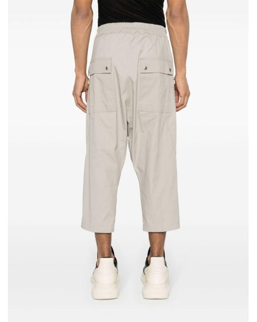 Rick Owens Natural Drawstring-fastening Cropped Trousers for men