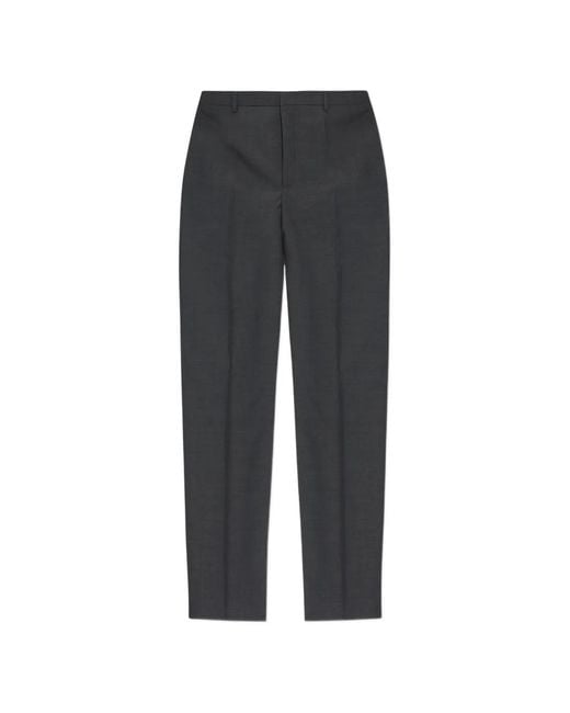 Jil Sander Gray Pleat-Front Wool Trousers for men
