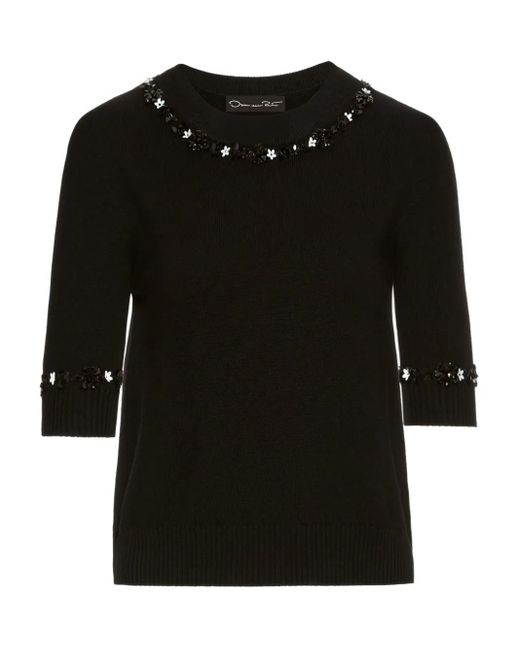 Ensemble 2 Pièces Oscar De La Renta - Veste Sequins Nid D'oiseau, Jupe Rouge XS/S