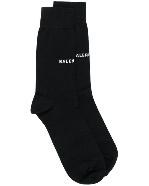 Balenciaga Synthetisch Gebreide Sokken Met Logo in het Zwart voor heren -  Lyst
