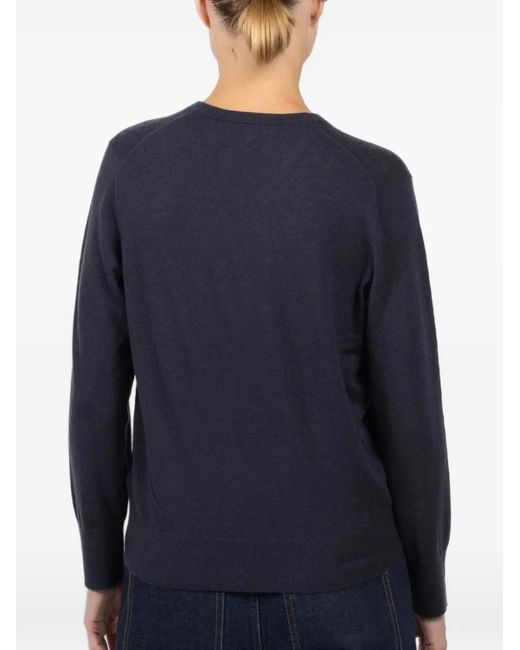 Tibi Blue V-Neck Sweater